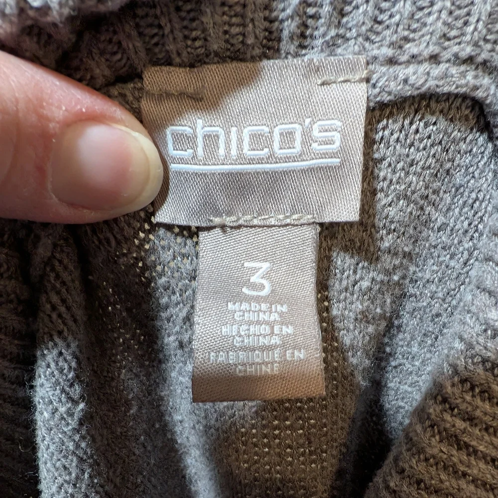 Chico's Cowl Neck Textured Sweater, Size XL(Chicos Size 3), EUC! - Picture 5 of 5